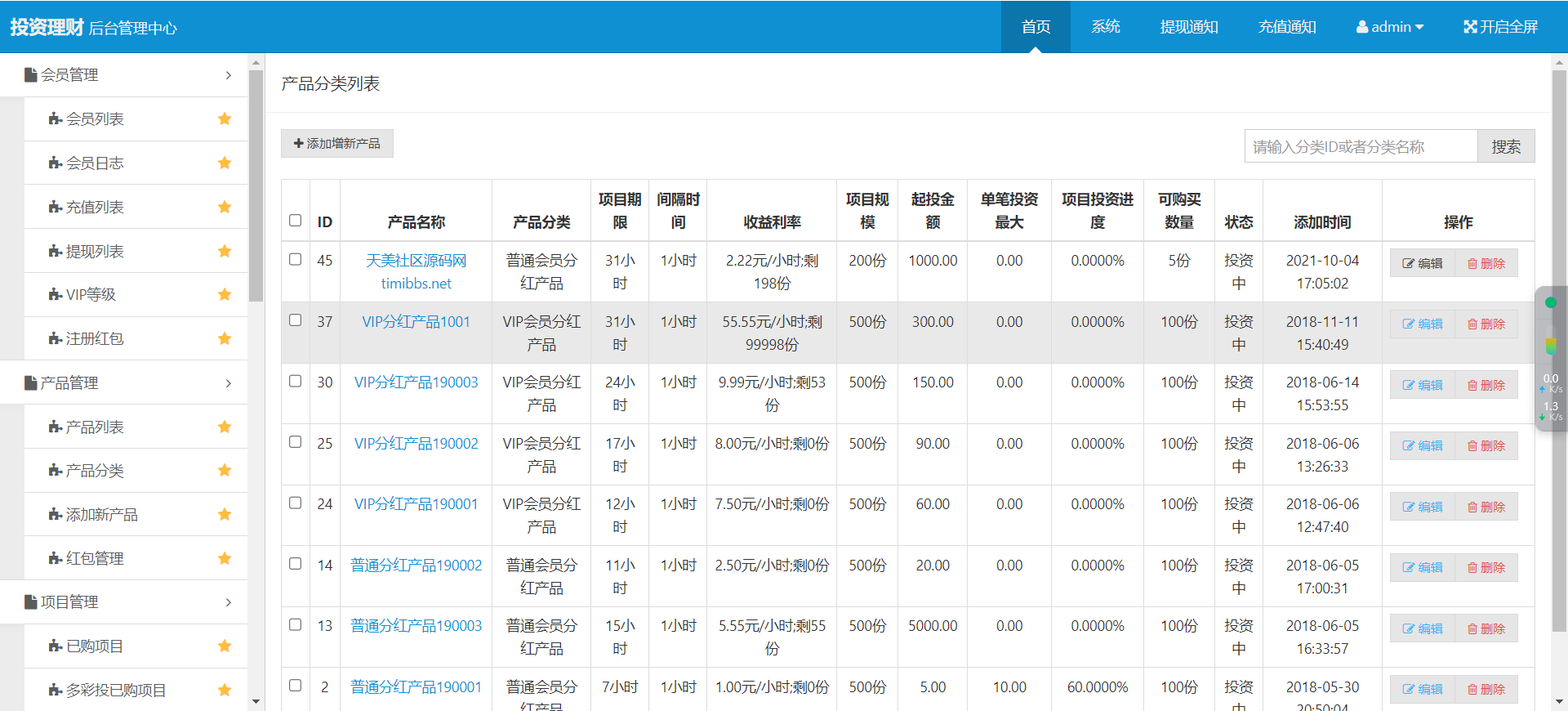 中文基金投资理财系统源码/理财认购股权分红源码/项目投资理财源码插图11