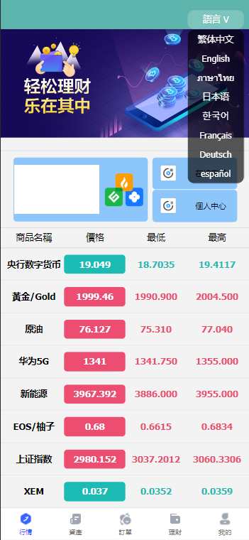 【精品】最新金属外汇微交易源码/多语言微盘系统/投资理财源码/完整交易控制